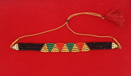 Vibrant Multicolor Beaded Choker Necklace – Handcrafted Statement Jewellery for Festive & Party Looks