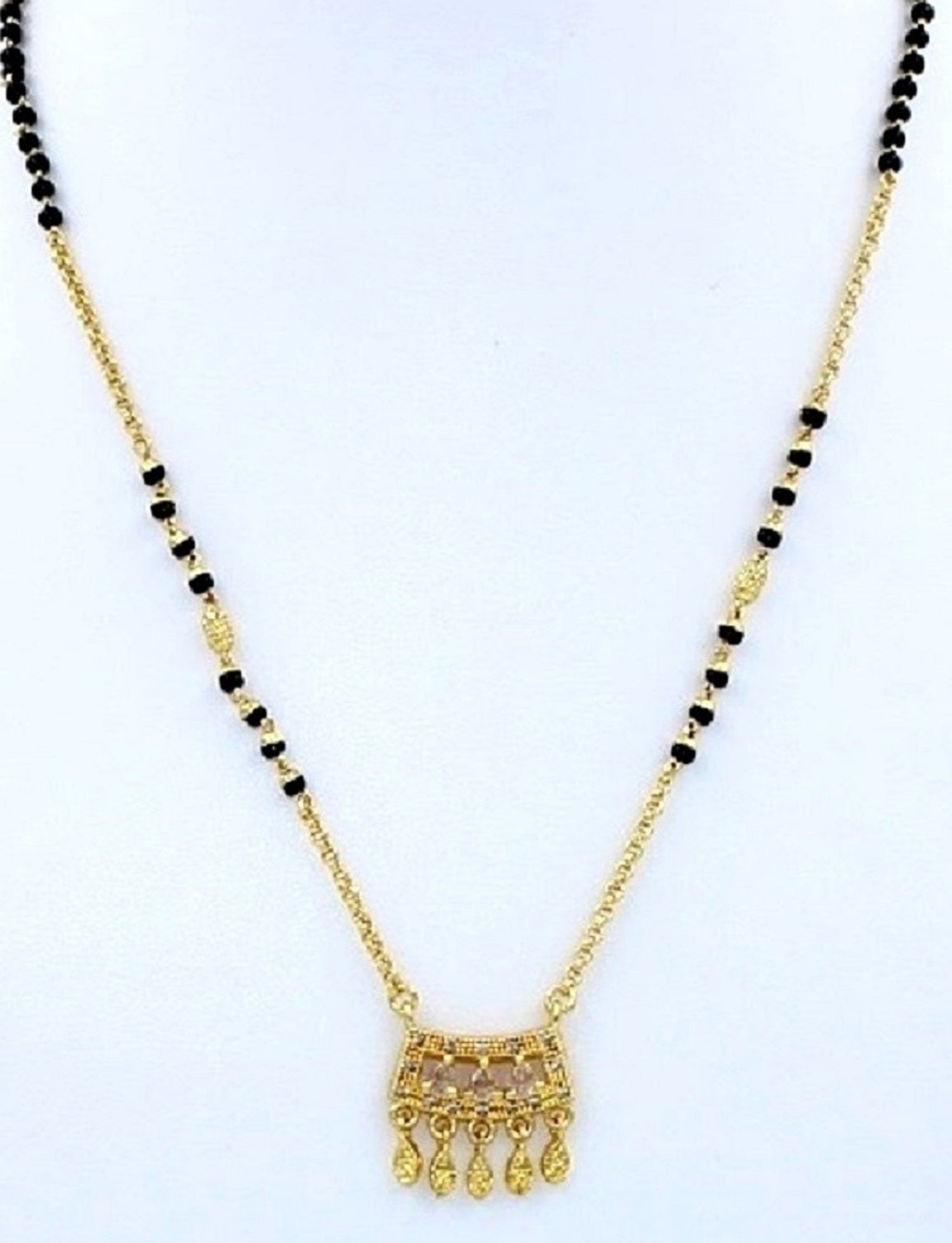 Royal CZ Bar Pendant Mangalsutra ✨ | Gold Plated Modern Design for Women