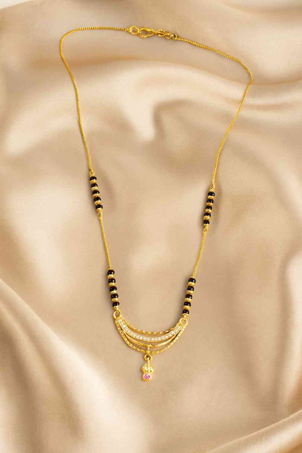 Classic Daily Wear Mangalsutra Chain with Minimal Pendant – Elegant Gold-Plated Design for Modern Women