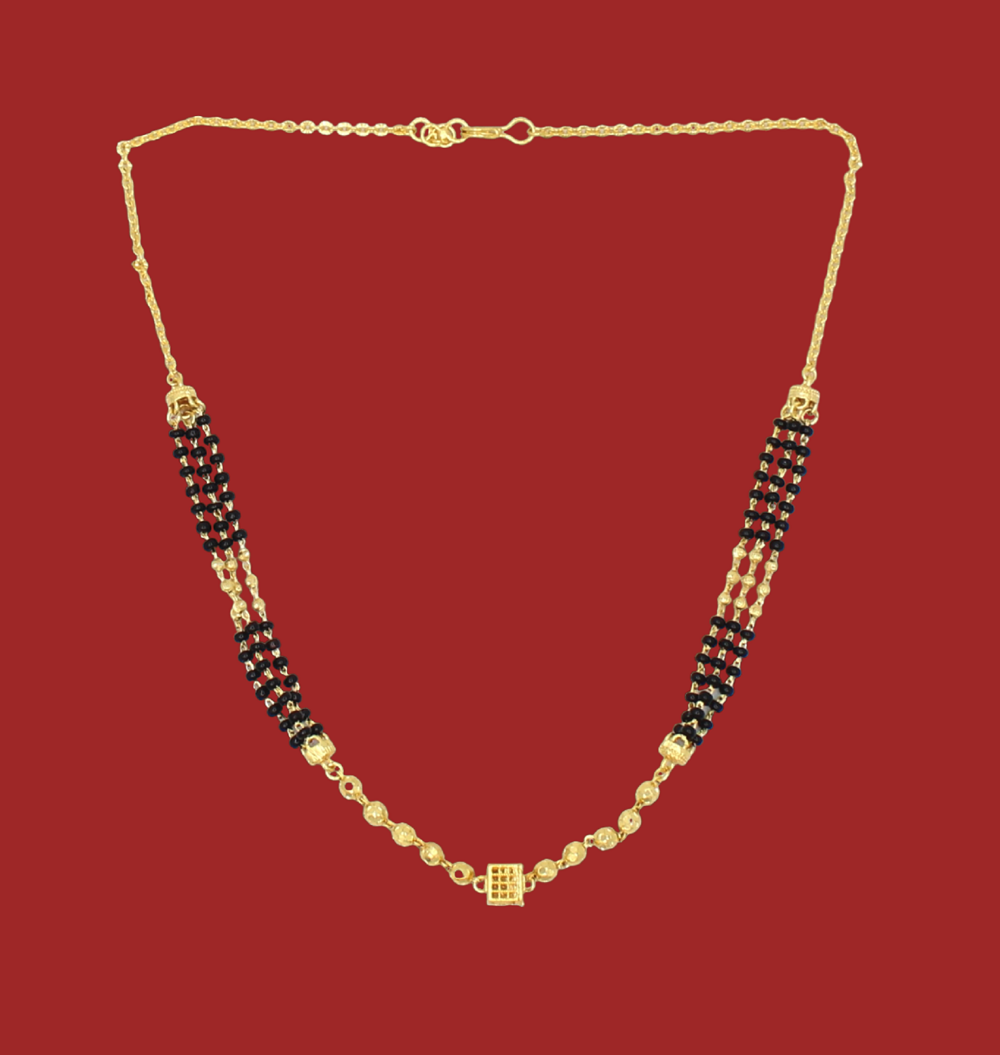 Triple-Layer Black Bead Gold Plated Mangalsutra – Premium Daily Wear Design for Modern Women 💛