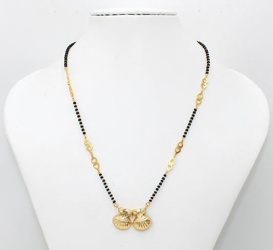 Elegant Shell Design Double Pendant Gold-Plated Mangalsutra – Grace Meets Tradition 🌸