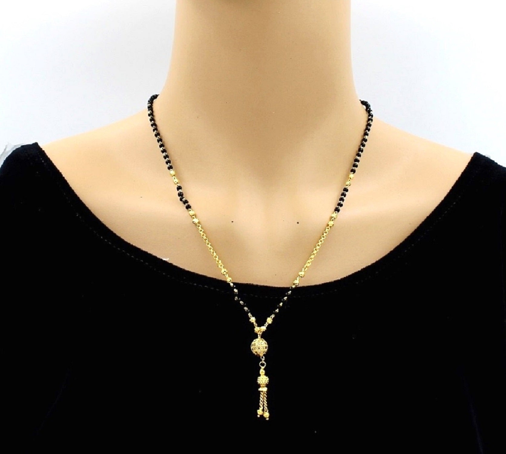 Elegant Gold Plated CZ Mangalsutra for Women – Sparkling Daily Wear Design 💎