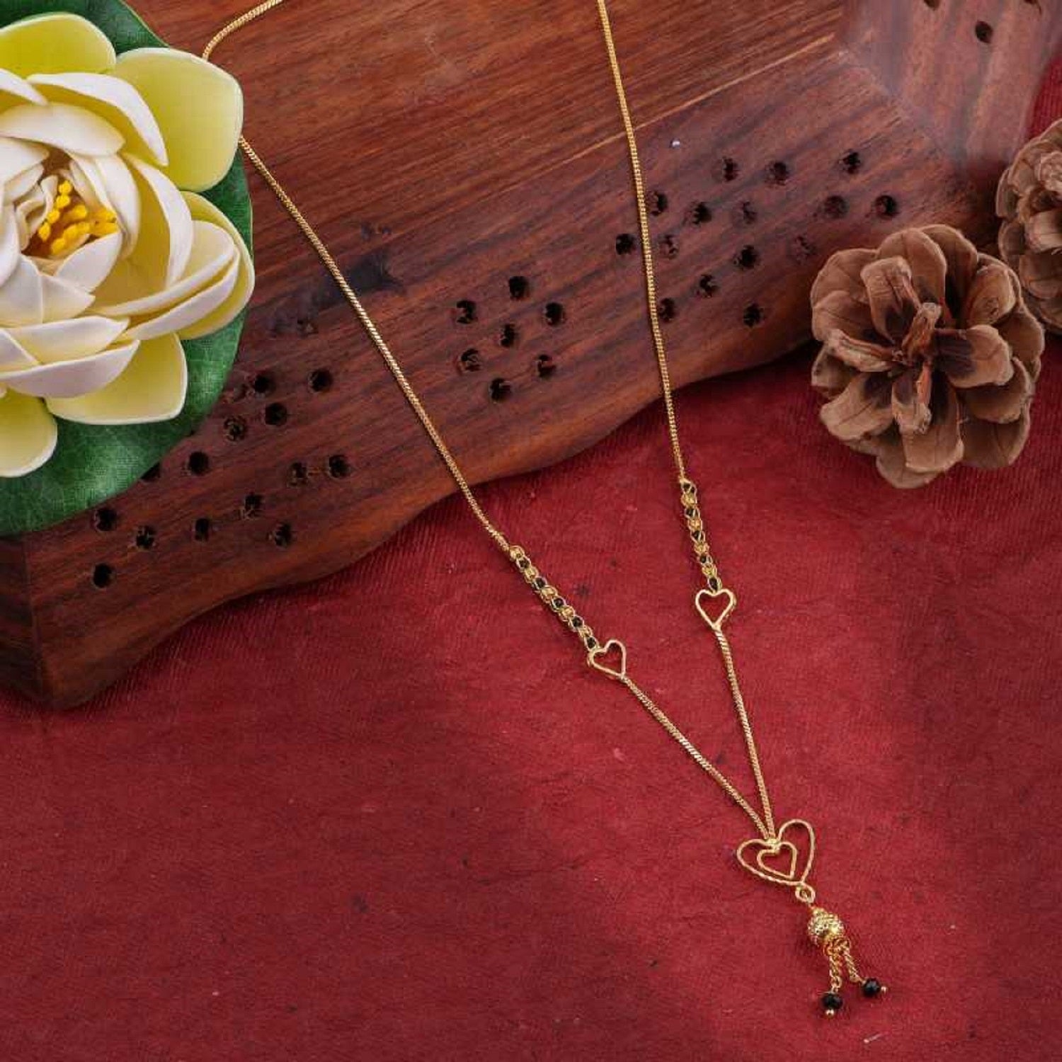 Heart Design Gold Plated Mangalsutra – Modern Symbol of Love & Commitment 💖