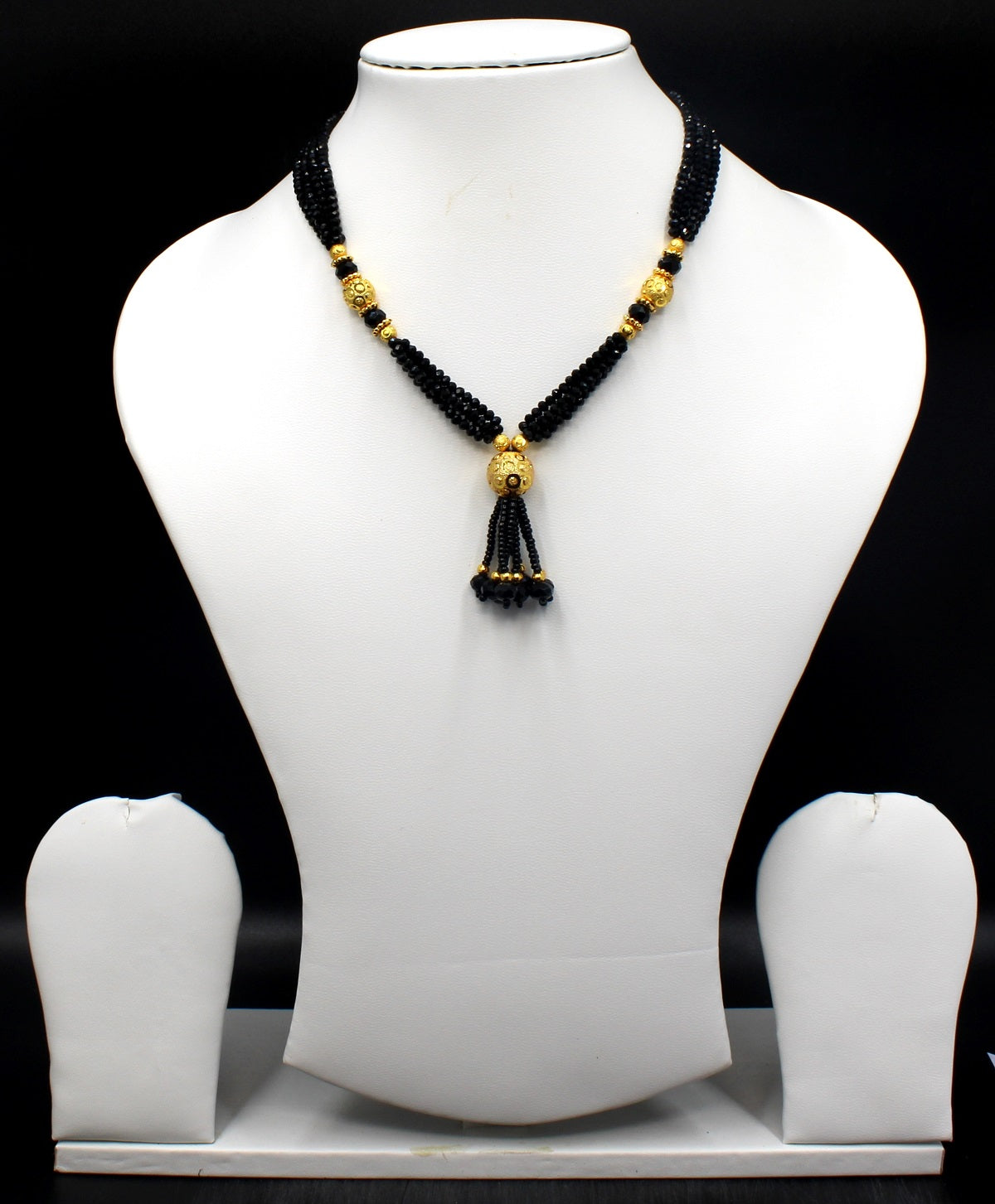 Traditional Double-Layer Black Bead Mangalsutra with Gold-Plated Pendant – Elegant & Timeless Look 💛
