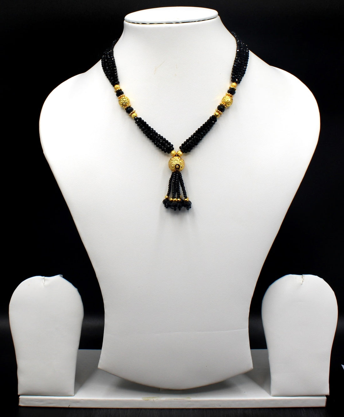 Traditional Double-Layer Black Bead Mangalsutra with Gold-Plated Pendant – Elegant & Timeless Look 💛