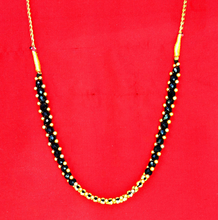 Gold-Plated Beaded Choker Mangalsutra – Bold Traditional Short Neck Design