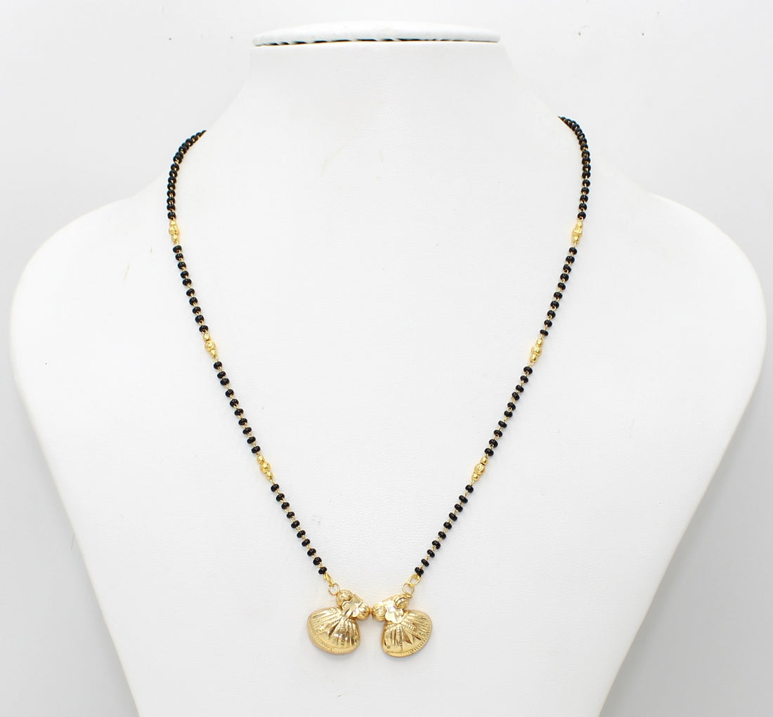 Premium Shell Design Dual Pendant Gold-Plated Mangalsutra – Traditional Charm Meets Modern Grace 🌸