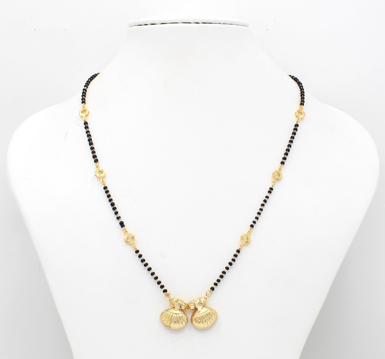 Classic Shell Design Double Pendant Gold-Plated Mangalsutra – Symbol of Love & Prosperity 💛