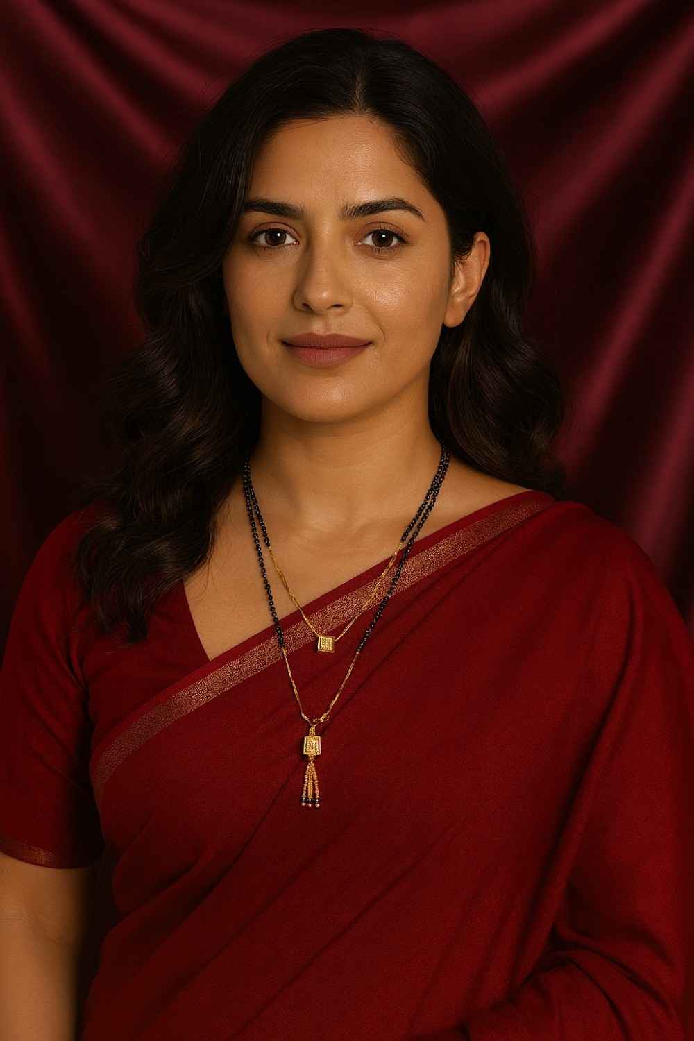 Dual-Layer Square Pendant Mangalsutra – Premium Gold-Plated Black Bead Chain for Modern Brides