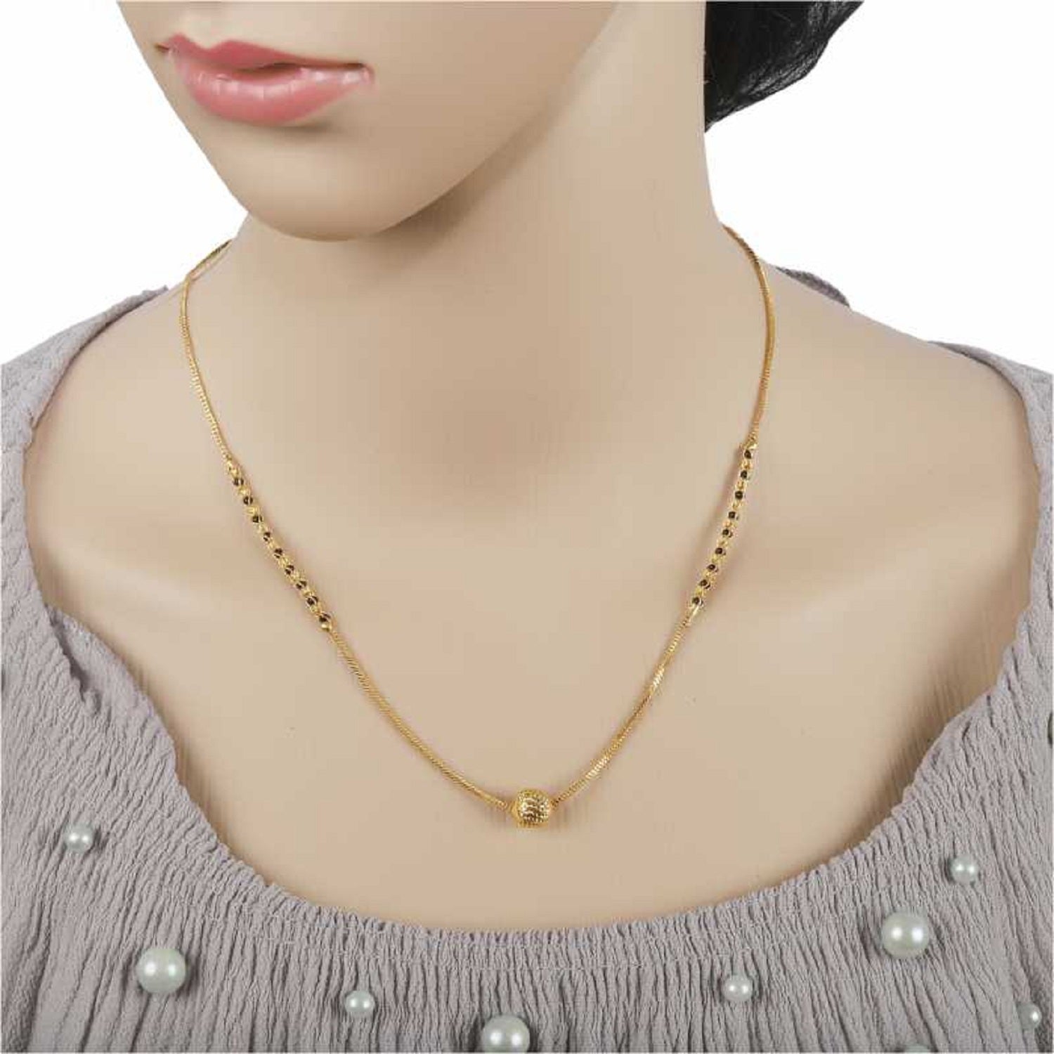 Single Bead Elegant Gold Plated Daily Wear Mangalsutra – Minimal & Timeless Design ✨