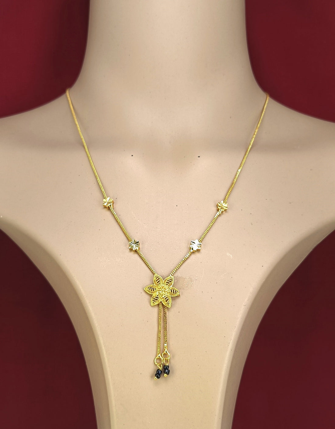 Elegant Floral Gold-Plated Mangalsutra – Traditional Design for Everyday Grace
