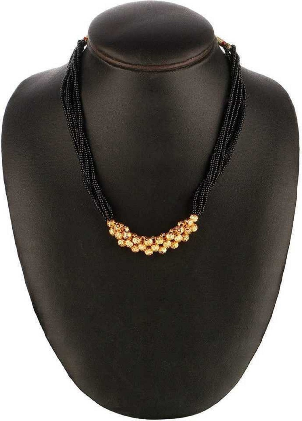 Bold Black Bead Gold-Plated Choker Mangalsutra – Modern Elegance with Traditional Soul ✨