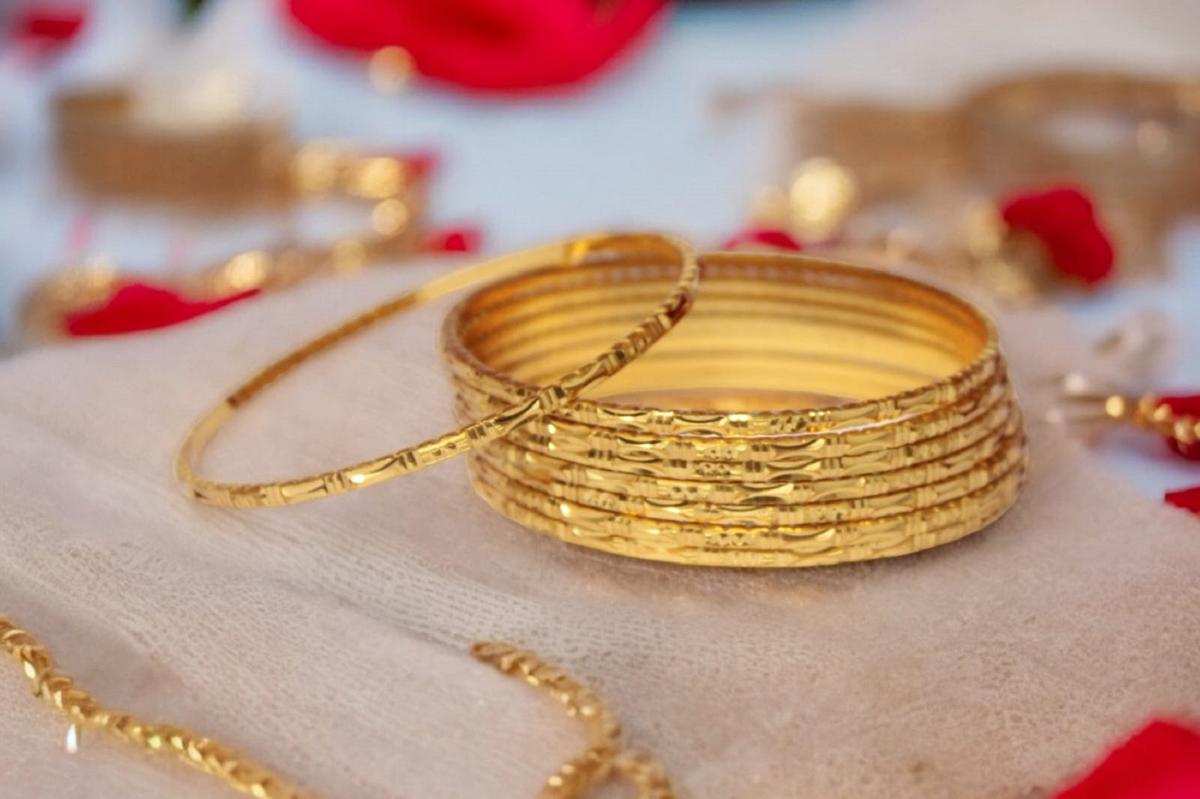 Classic Gold Plated Bangles Set (Pack of 8) ✨ | Lightweight Daily Wear Traditional Kada Design