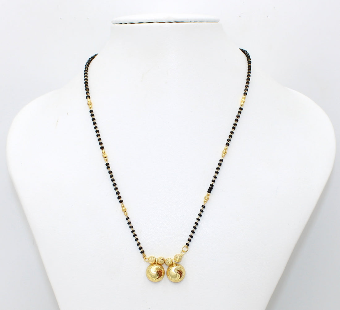 Classic Gold Round Bead Mangalsutra – Everyday Elegance with Traditional Charm 💛