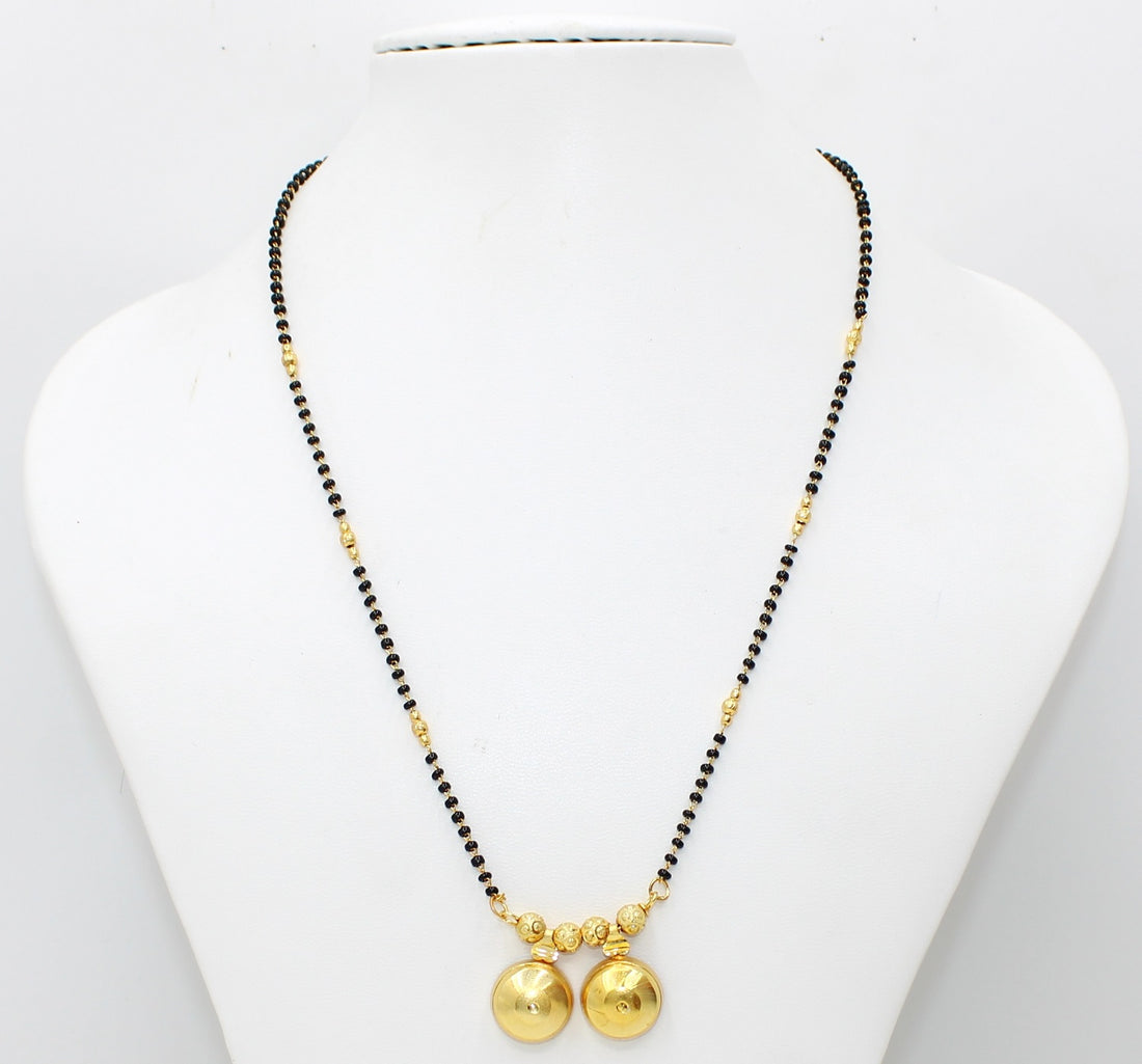 Classic Dual Round Pendant Gold-Plated Mangalsutra – Symbol of Love & Devotion 💛