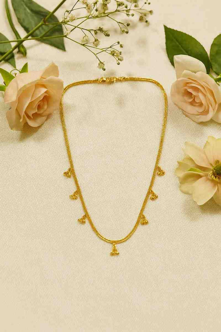 Elegant Gold-Plated Ghunghroo Necklace – Traditional Charm Meets Modern Grace