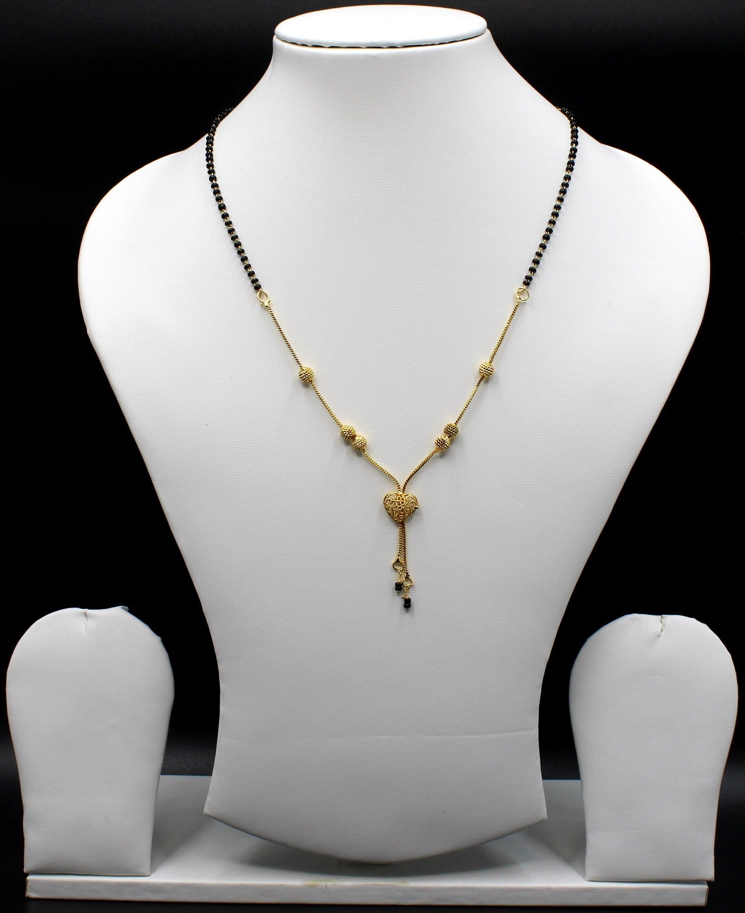 Heart Charm Gold Plated Mangalsutra – Modern Symbol of Eternal Love 💛