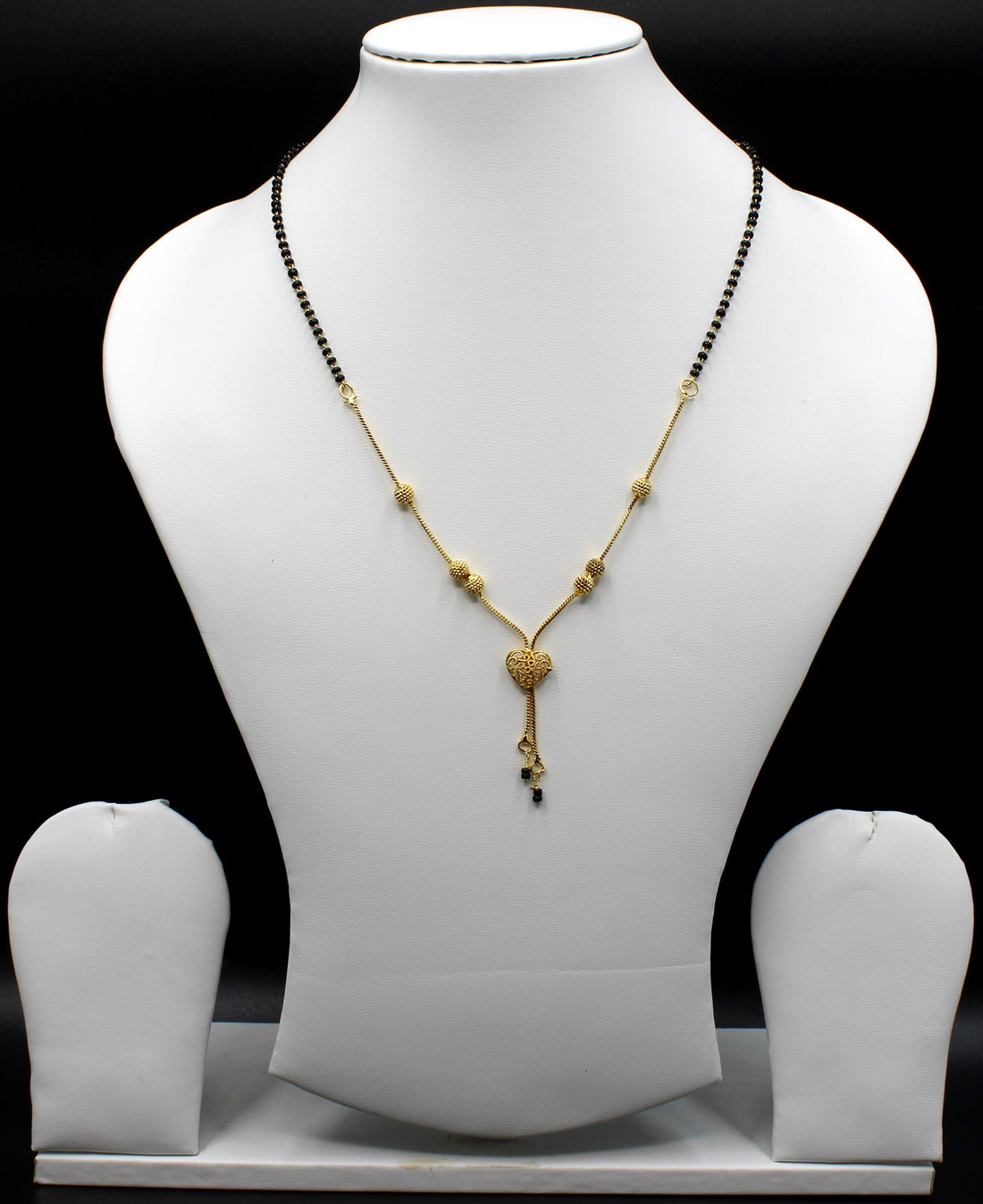 Heart Charm Gold Plated Mangalsutra – Modern Symbol of Eternal Love 💛