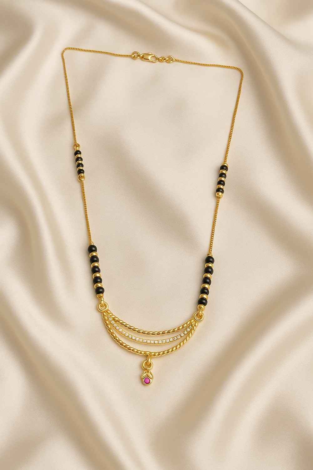 Classic Daily Wear Mangalsutra Chain with Minimal Pendant – Elegant Gold-Plated Design for Modern Women