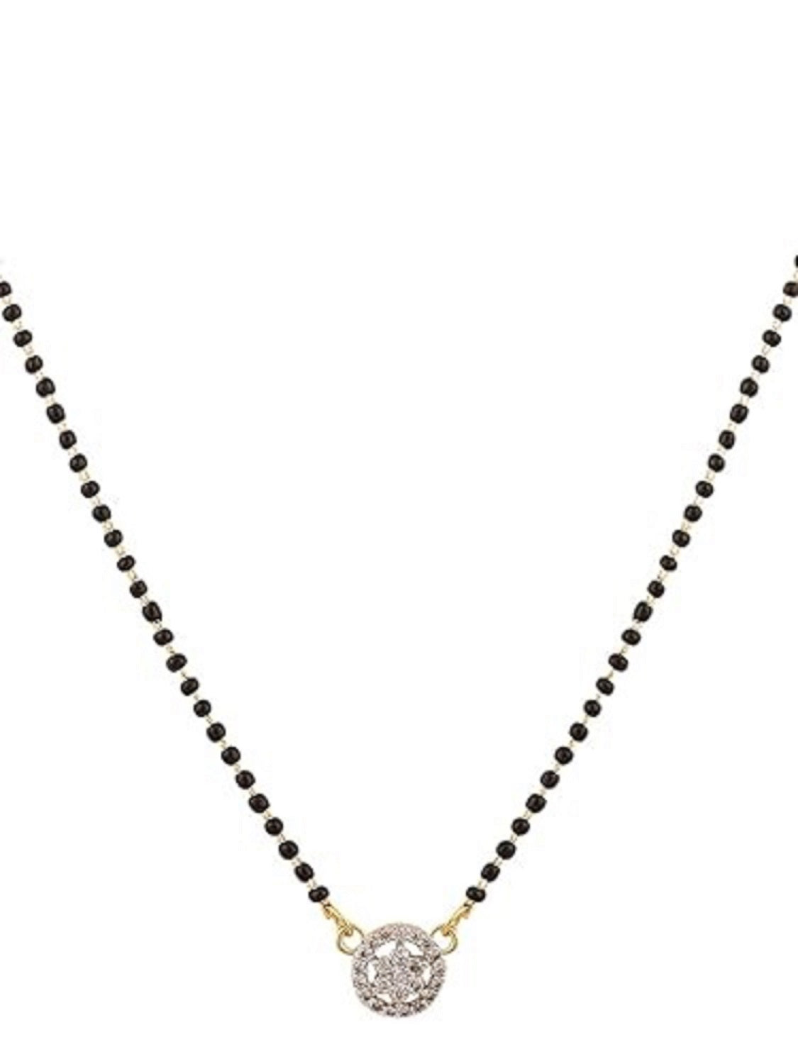 Minimal Solitaire Diamond Mangalsutra – Elegant Everyday Rose Gold Black Bead Chain 💎