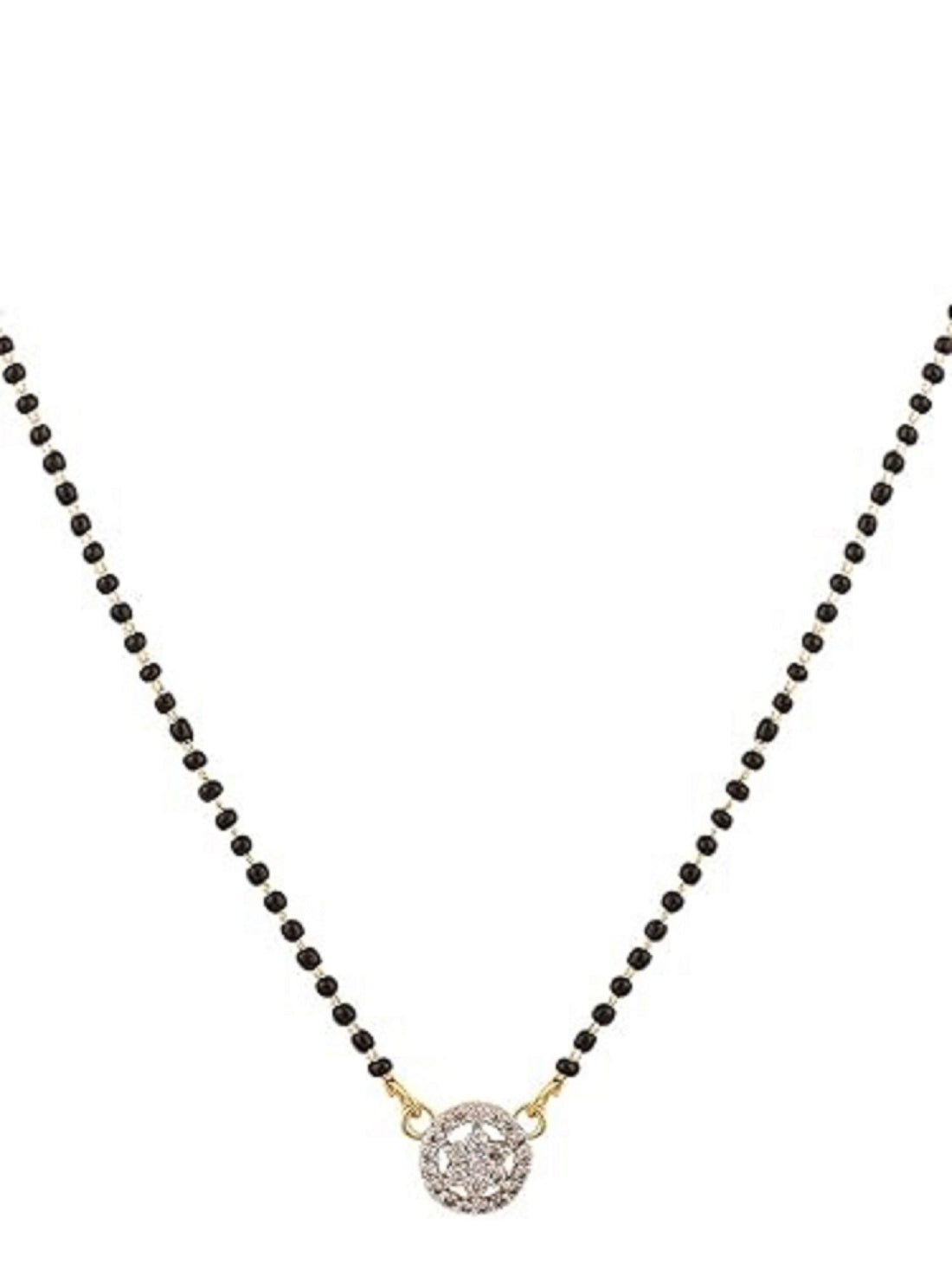Minimal Solitaire Diamond Mangalsutra – Elegant Everyday Rose Gold Black Bead Chain 💎