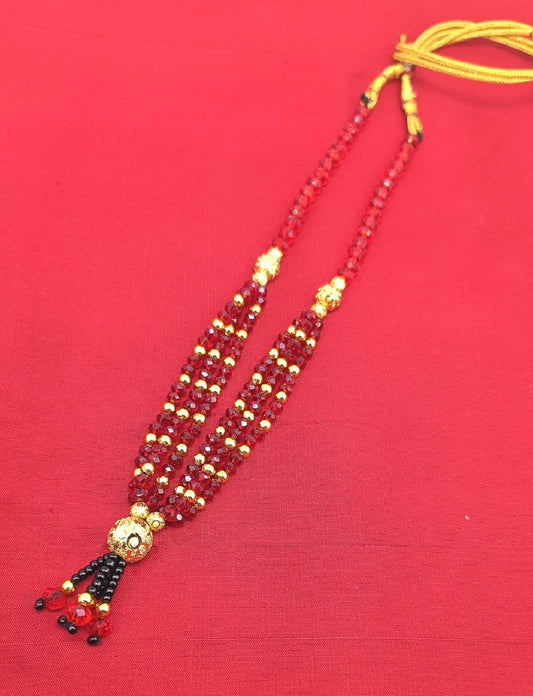 Classic Red & Gold Beaded Mangalsutra Necklace – Handcrafted Traditional Jewellery for Everyday Elegance