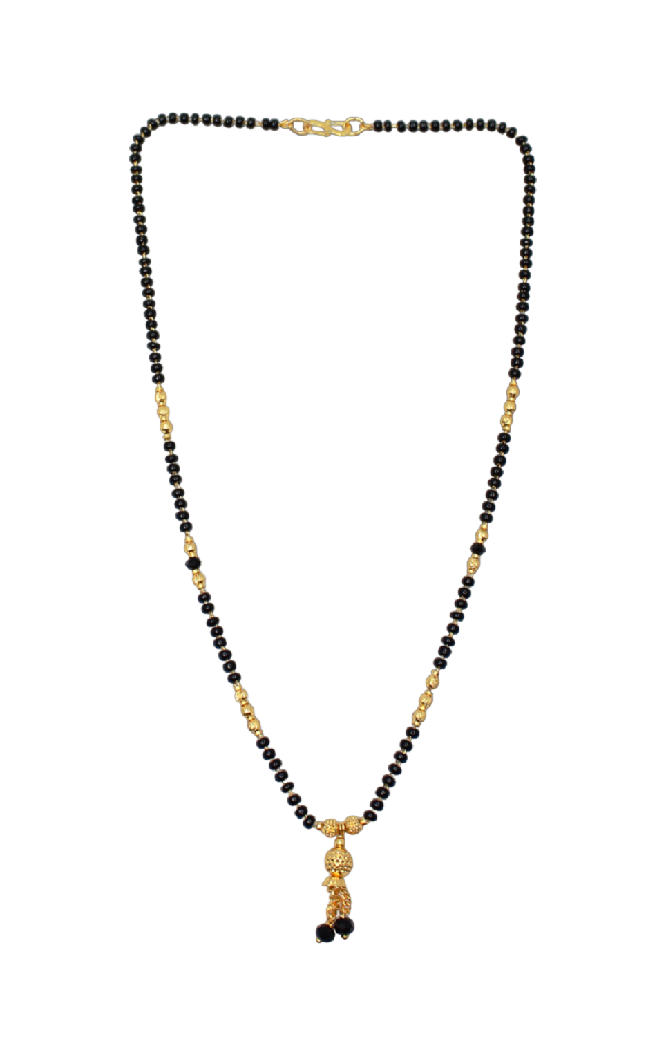 Elegant Daily Wear Black Bead Gold Plated Mangalsutra with Hanging Charm – Simple & Stylish Design 💛