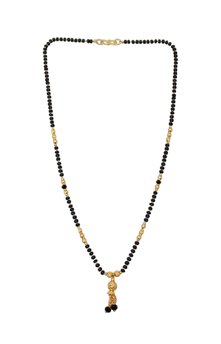 Elegant Daily Wear Black Bead Gold Plated Mangalsutra with Hanging Charm – Simple & Stylish Design 💛