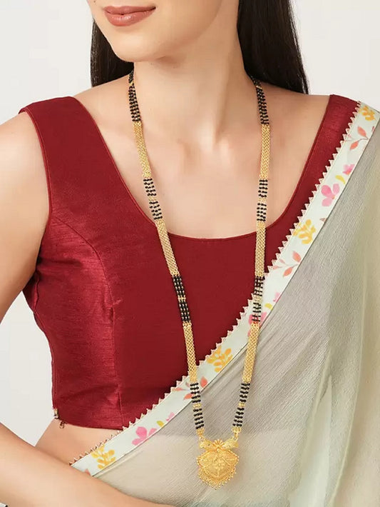 Soni Jewellery 1 Gram Gold Plated Traditional Mangalsutra, pack of 1+3 Maharashtrian Thusi Mangalsutra For Women