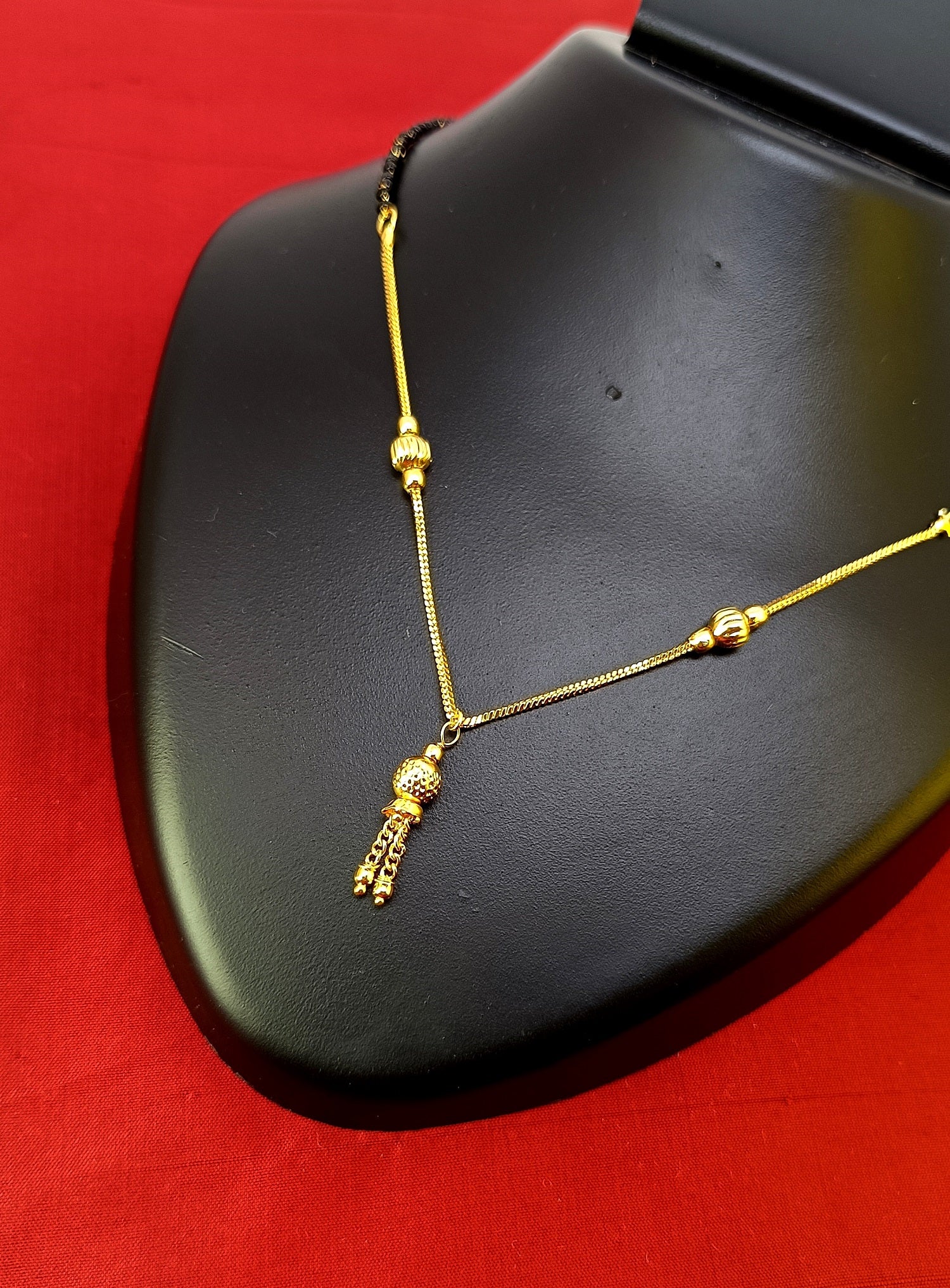 Modern Daily Wear Gold Plated Mangalsutra 💛 | Minimal Black Bead Chain for Elegant Look