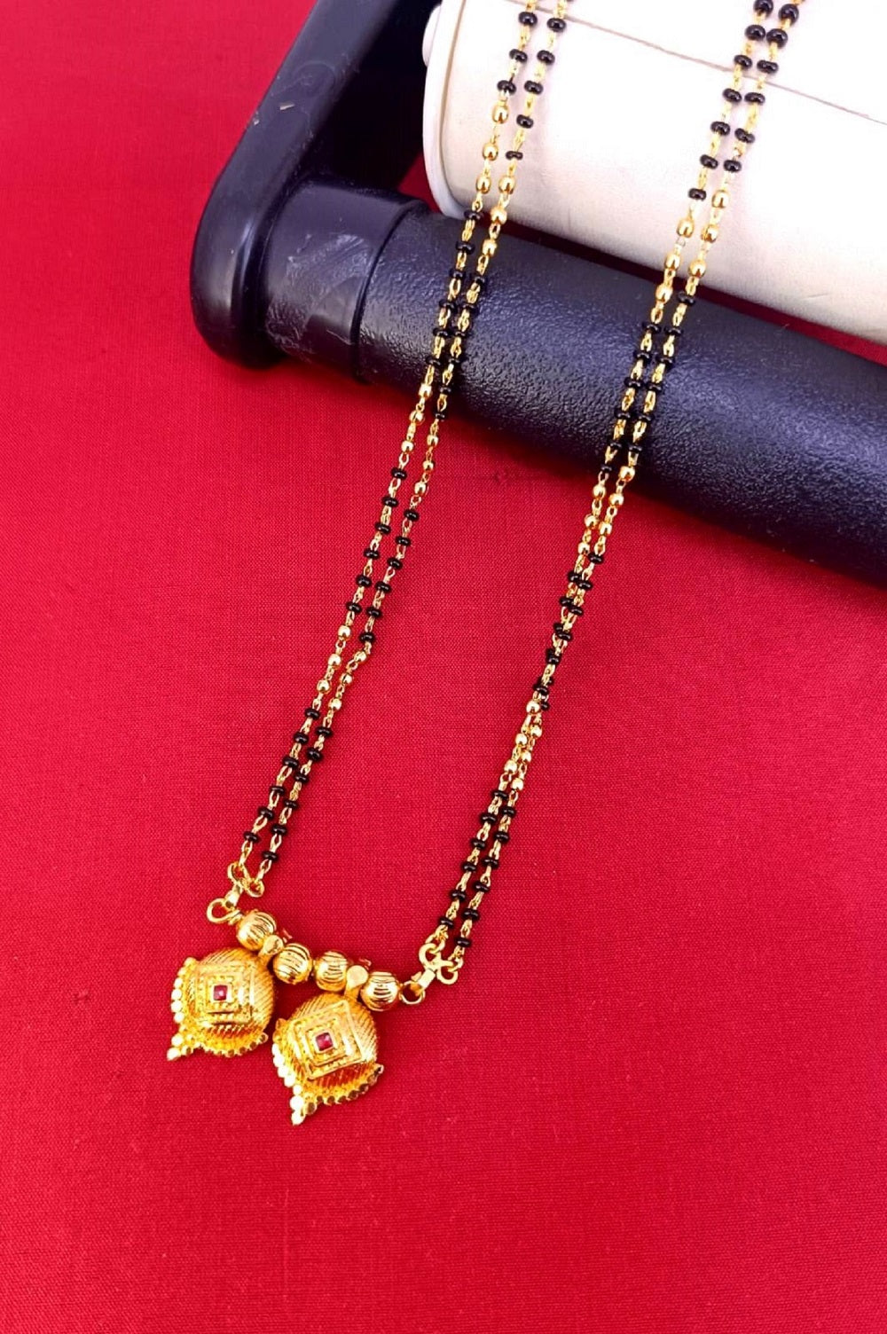 Traditional Double Square Gold-Plated Mangalsutra – Elegant Daily Wear Design 💛