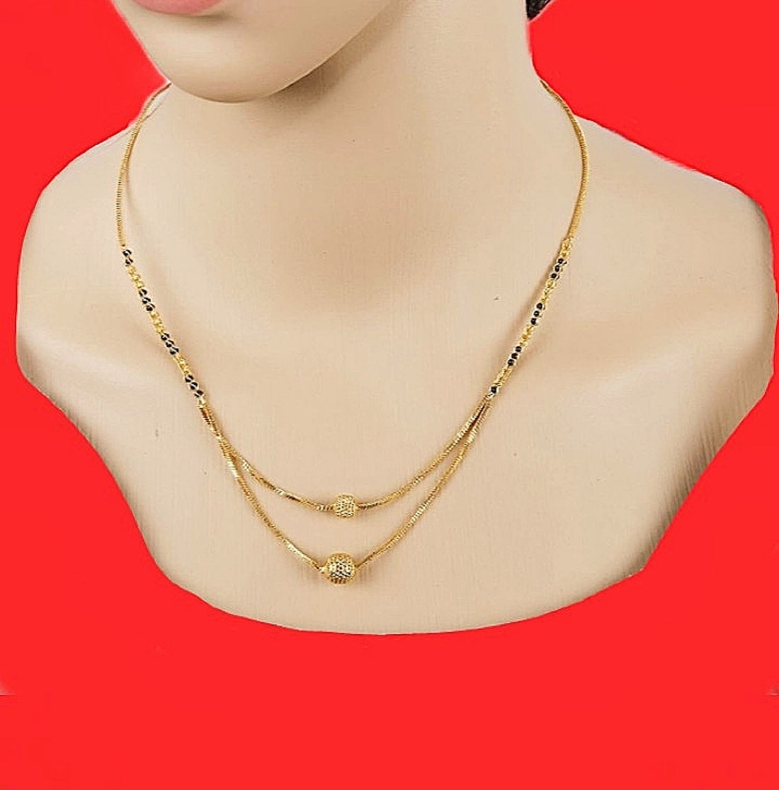 Double Layer Gold Plated Mangalsutra – Stylish Daily Wear with Modern Minimal Design 💛