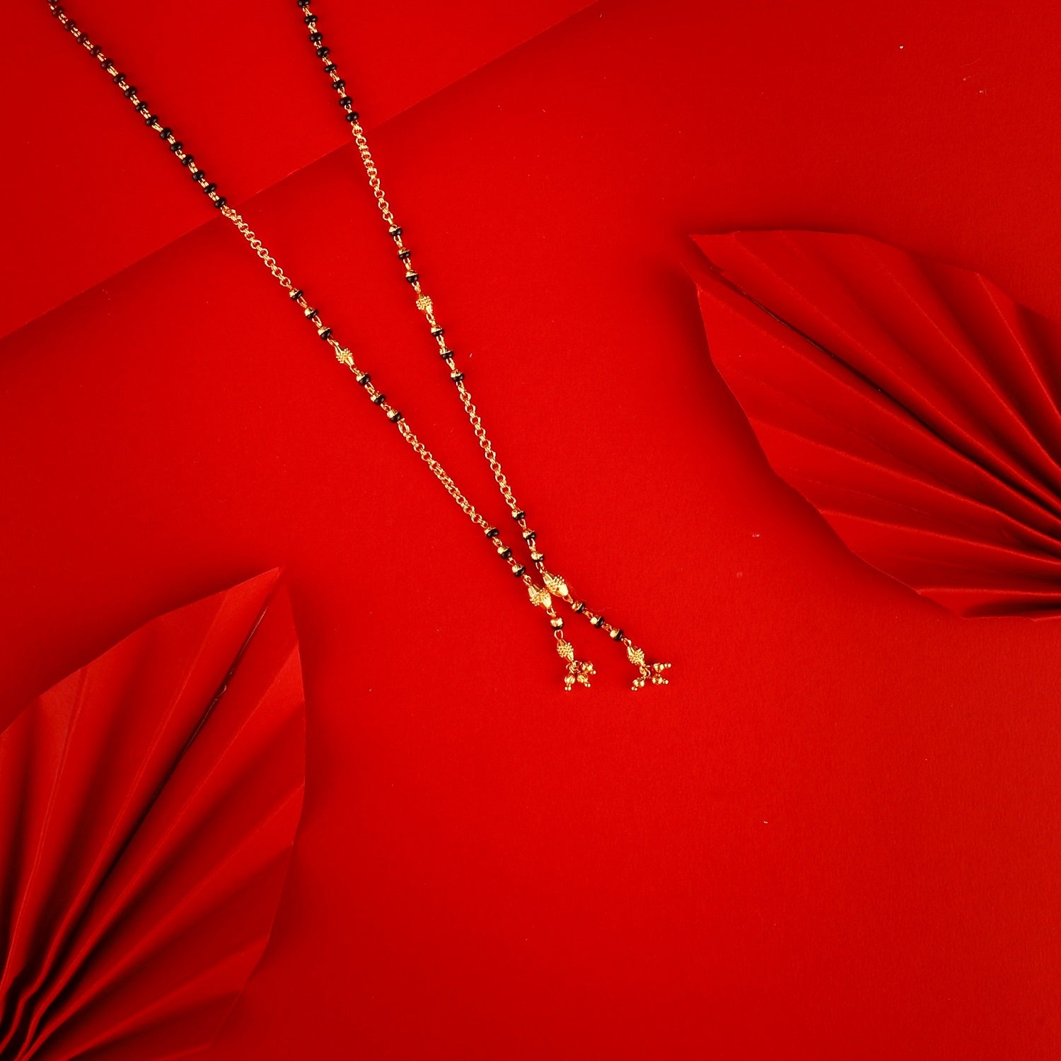 Elegant Dual Tassel Gold Plated Mangalsutra – Minimal Everyday Love Symbol 💛