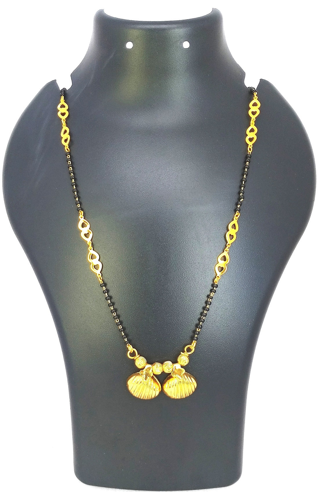 Elegant Shell Design Double Pendant Gold-Plated Mangalsutra – Grace Meets Tradition 🌸