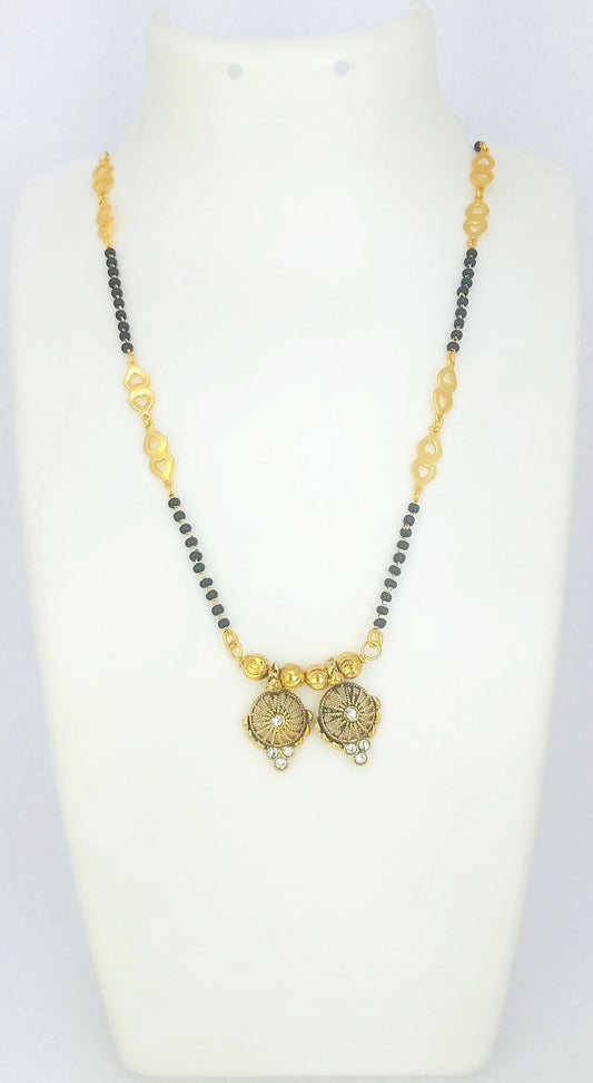 Elegant Dual Wheel Gold-Plated Mangalsutra – Crafted for the Modern Traditional Bride 💛