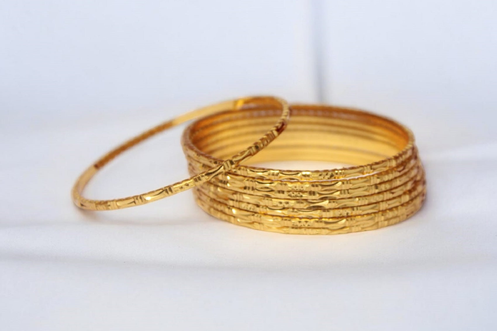 Classic Gold Plated Bangles Set (Pack of 8) ✨ | Lightweight Daily Wear Traditional Kada Design