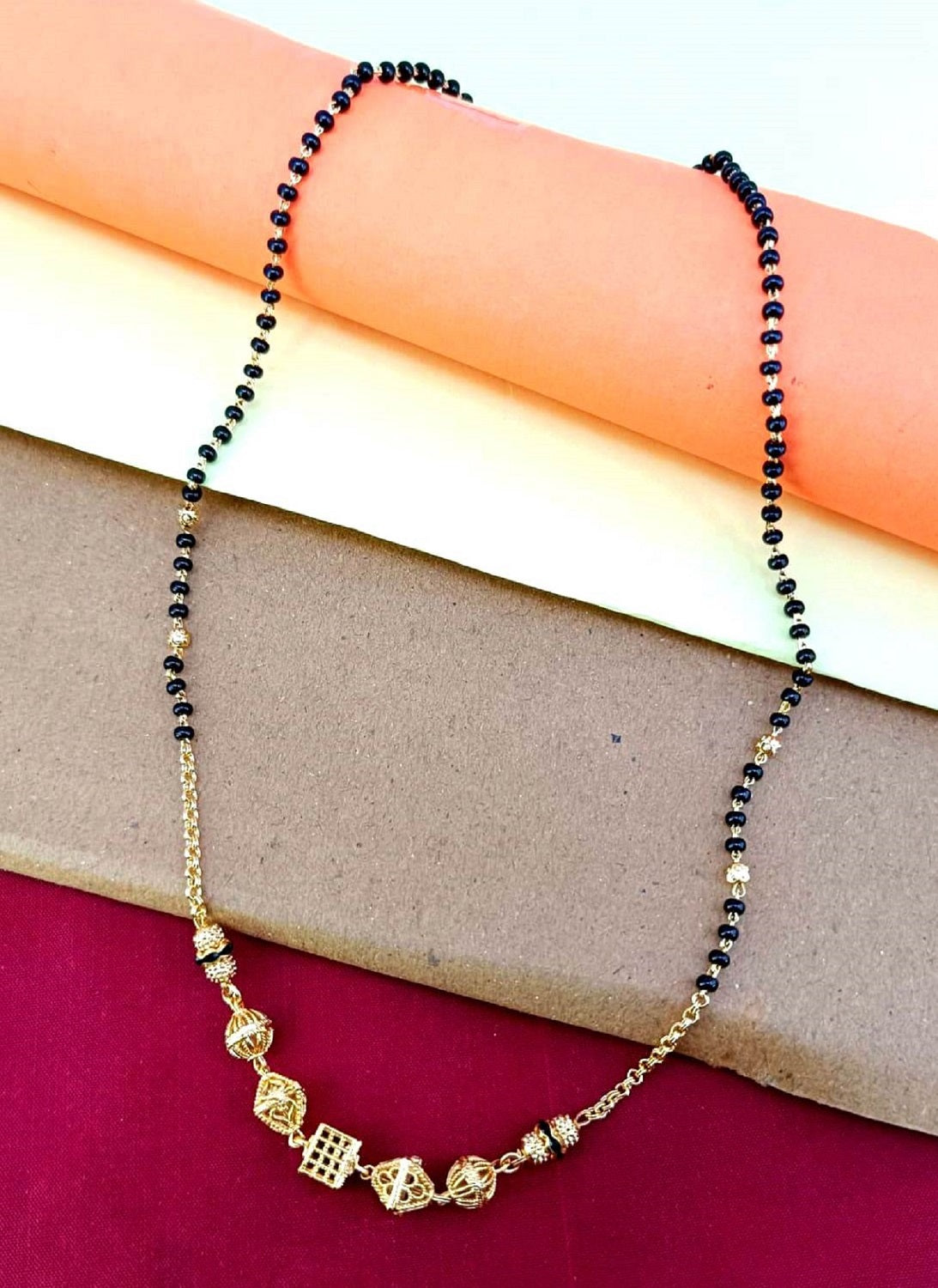 Traditional Box Bead Gold Plated Mangalsutra for Daily Wear – Elegant & Durable Design 💛