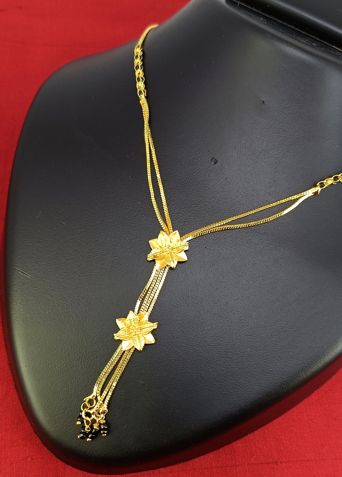 Delicate Dual Drop Gold-Plated Mangalsutra – Lightweight & Elegant Daily Wear Design