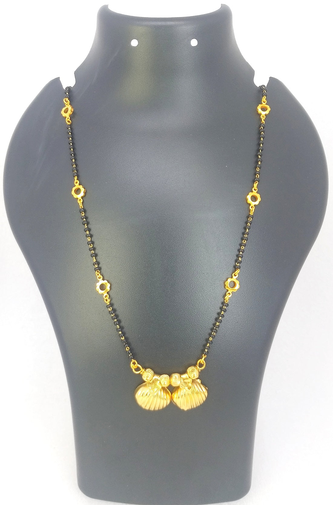 Classic Shell Design Double Pendant Gold-Plated Mangalsutra – Symbol of Love & Prosperity 💛