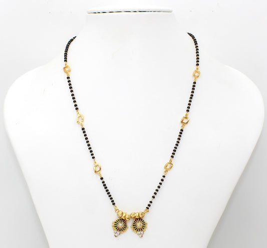 Elegant Dual Wheel Gold-Plated Mangalsutra – Crafted for the Modern Traditional Bride 💛