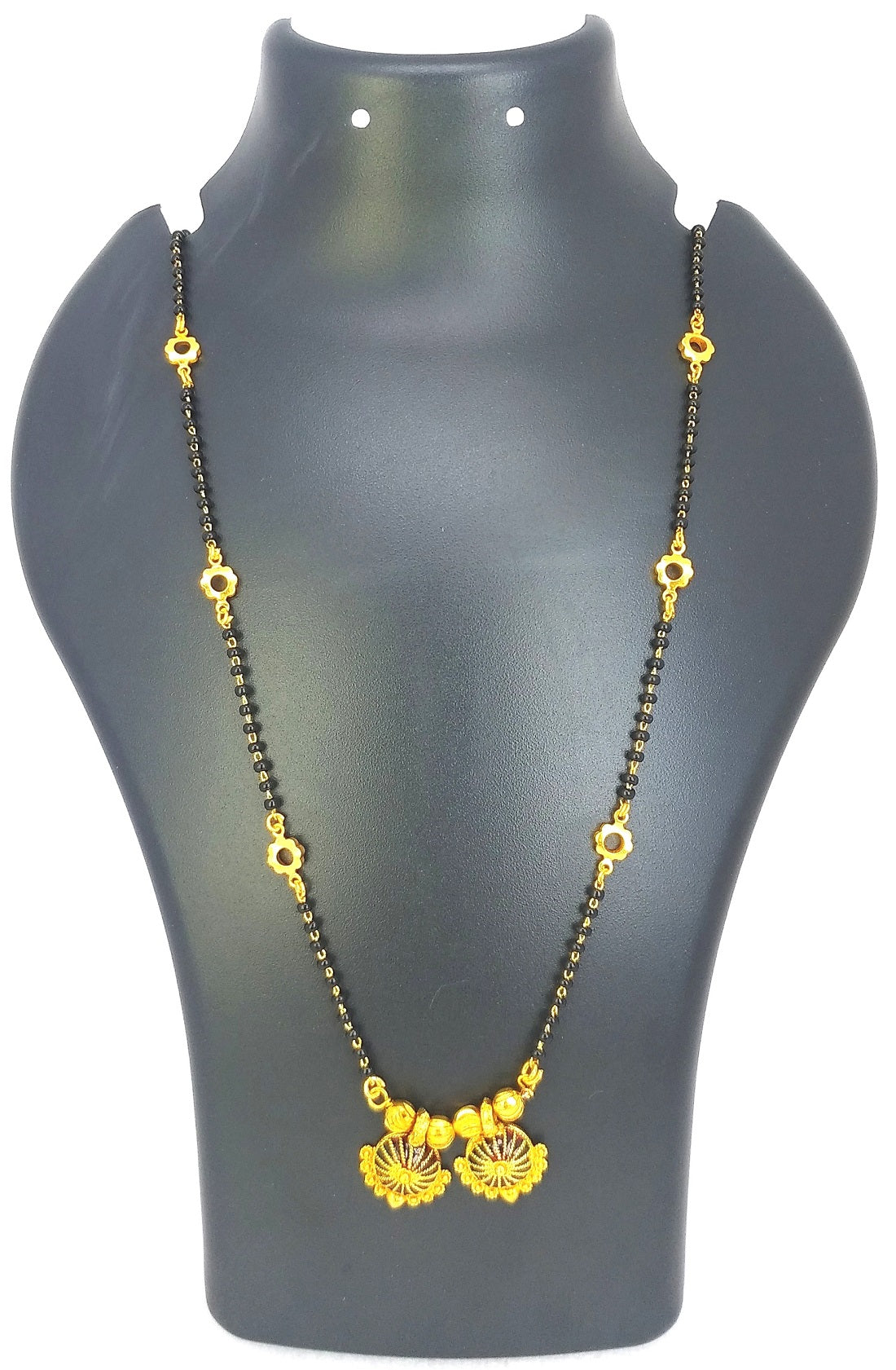 Elegant Dual Floral Gold-Plated Mangalsutra – Graceful Tradition for Everyday Wear 🌼