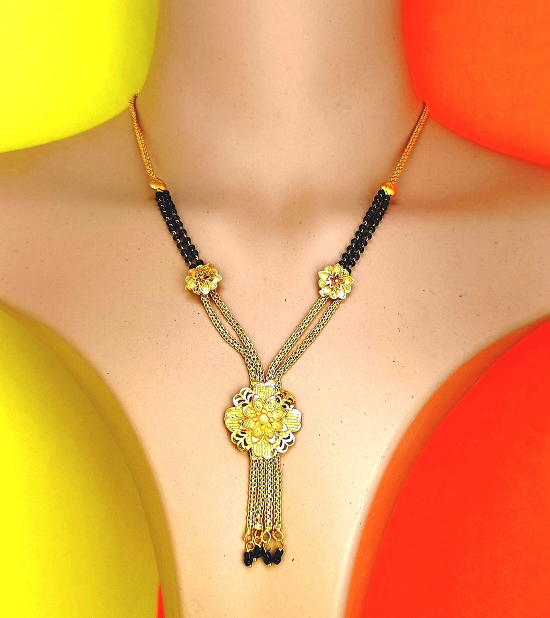 Grand Floral Design Gold Plated Long Mangalsutra for Women 🌸 | Premium Traditional Wear