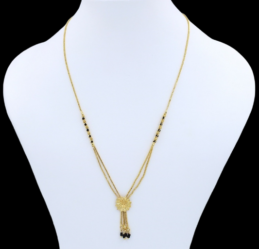 Floral Design Gold Plated Mangalsutra for Women – Double Chain Elegant Daily Wear 🌸✨