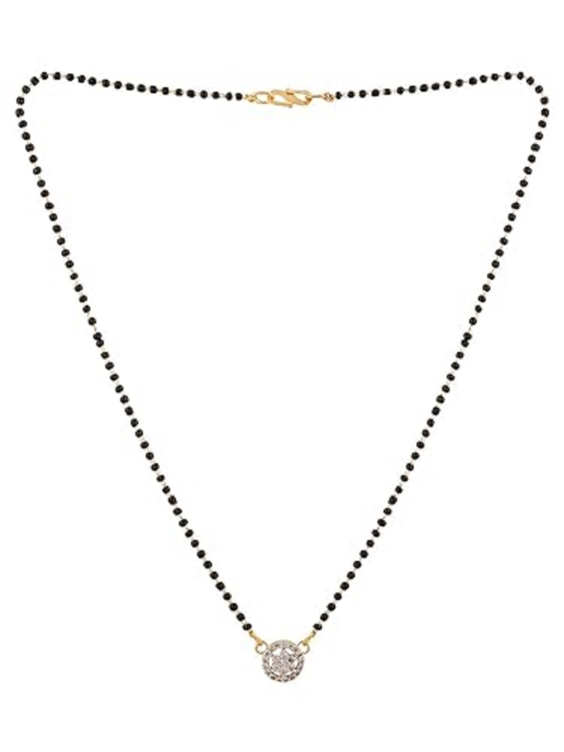 Minimal Solitaire Diamond Mangalsutra – Elegant Everyday Rose Gold Black Bead Chain 💎