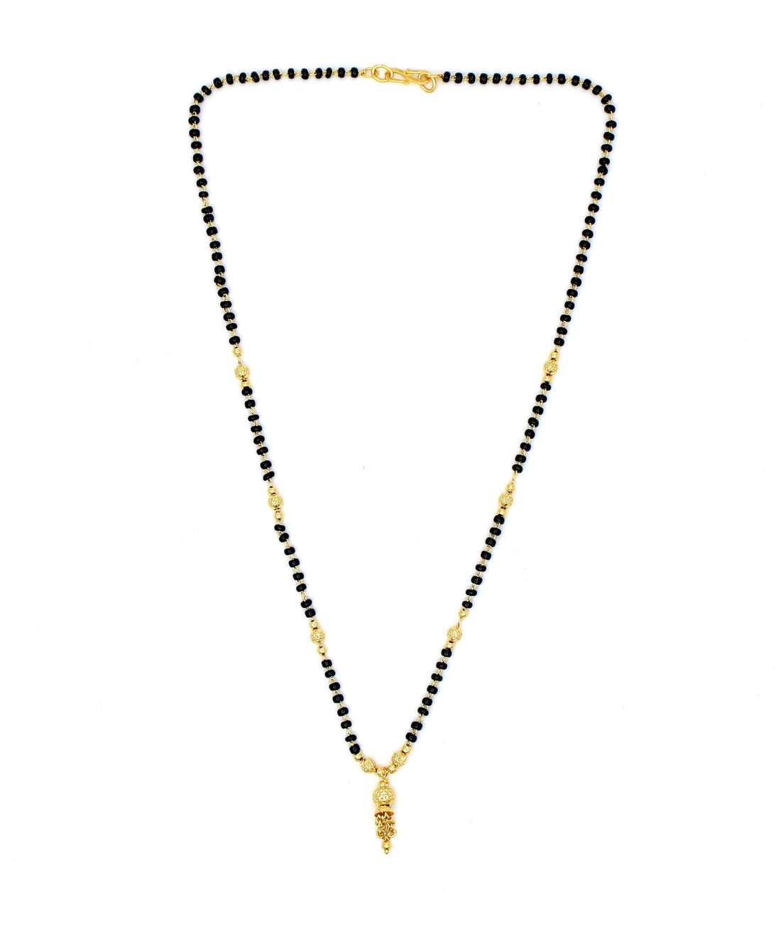 Premium Daily Wear Gold Plated Mangalsutra 💛 | Lightweight Black Bead Chain with Elegant Drop Pendant
