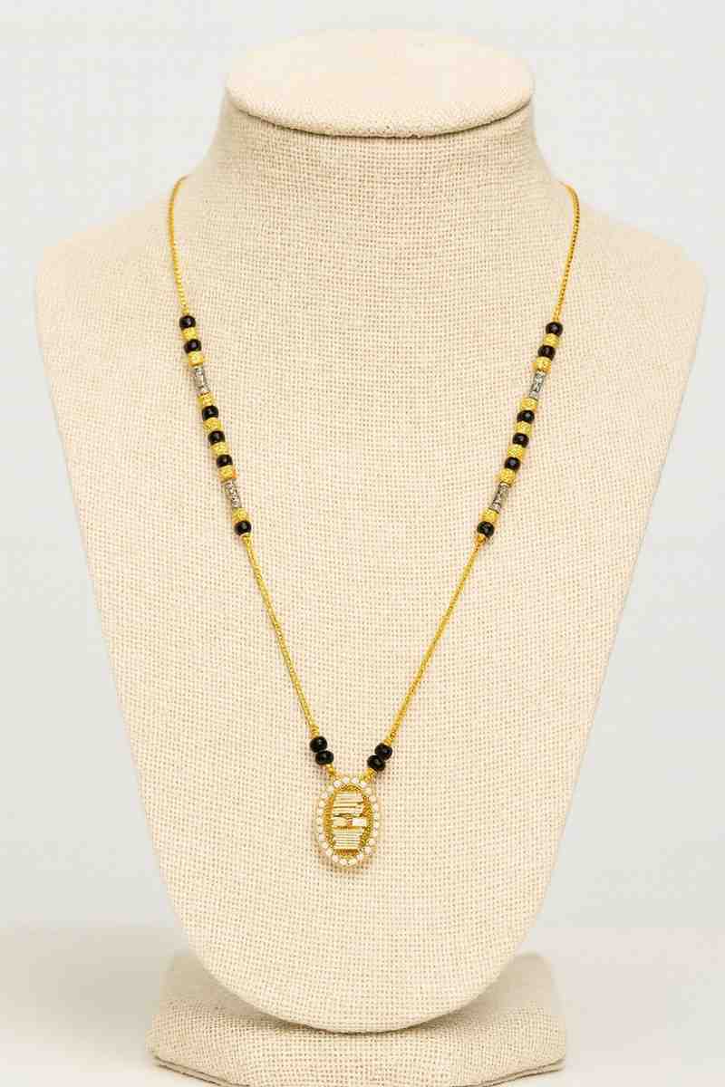 Traditional Pearl Drop Mangalsutra with Gold-Plated Pendant – Elegant Daily Wear Design for Modern Women