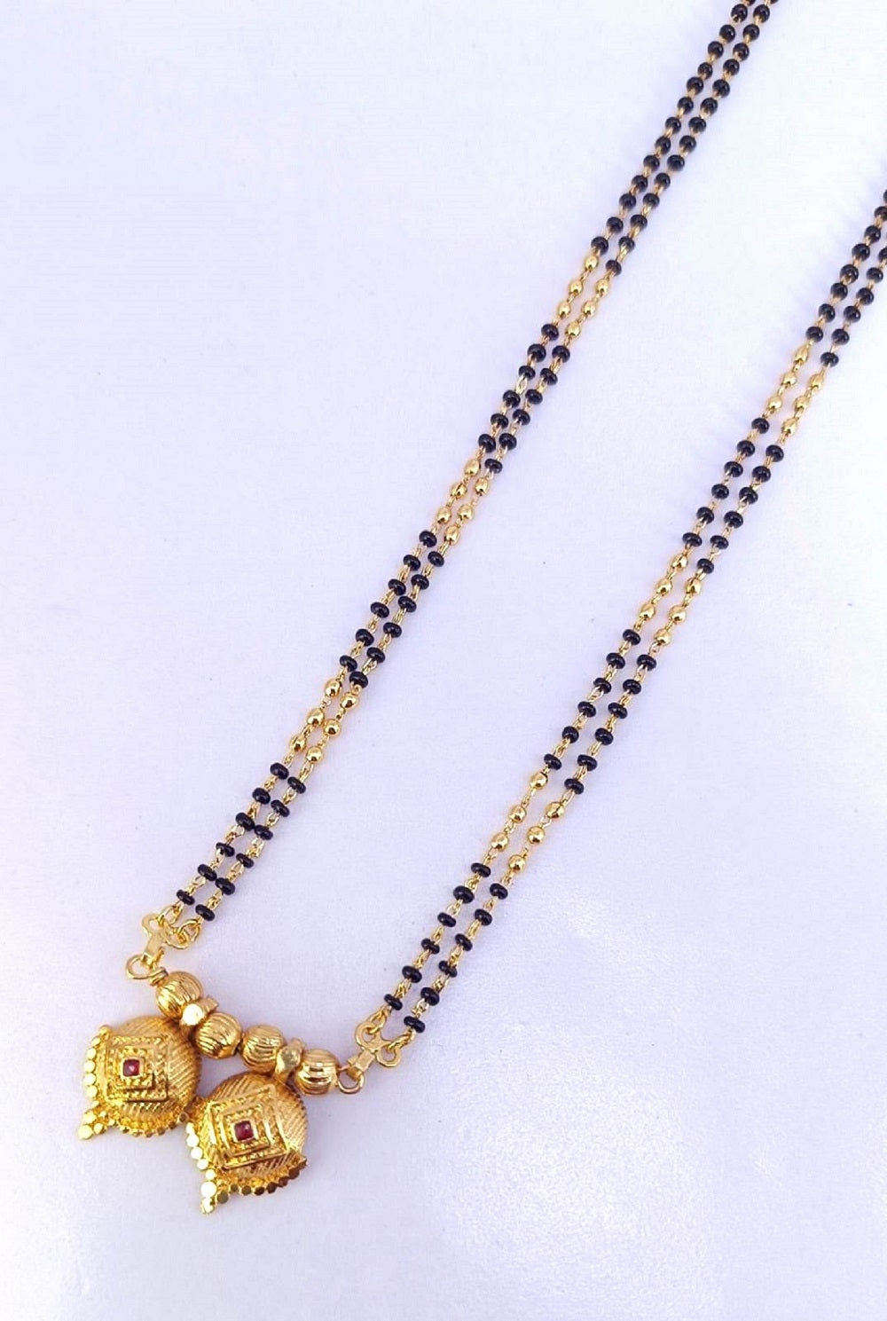 Traditional Double Square Gold-Plated Mangalsutra – Elegant Daily Wear Design 💛