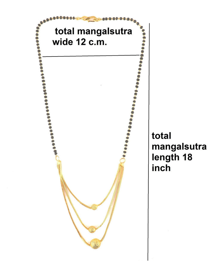 Triple Layer Gold Plated Mangalsutra 💛 | Stylish Lightweight Daily Wear Design