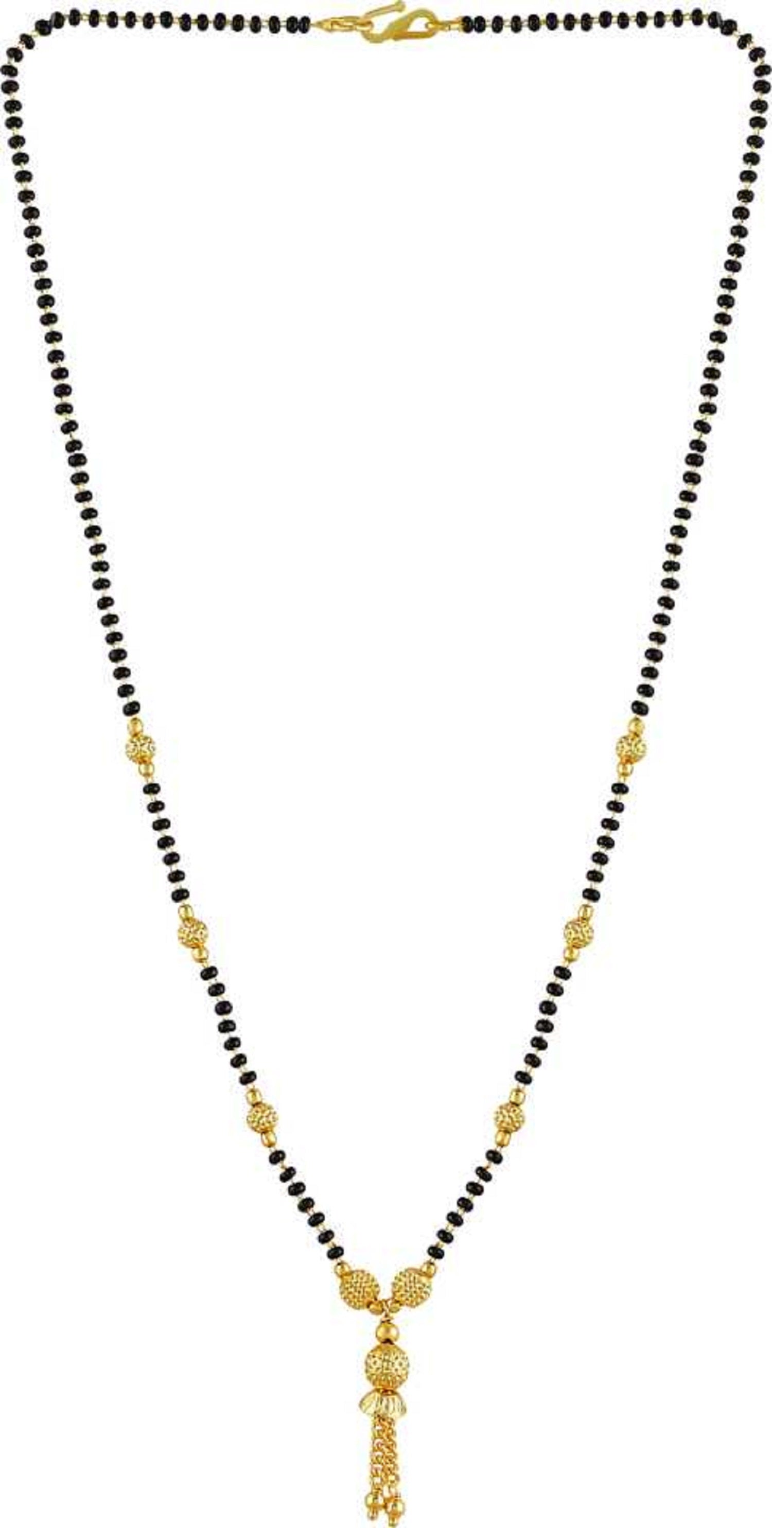 Modern Daily Wear Gold Plated Mangalsutra – Minimal Bead Design with Drop Tassel ✨