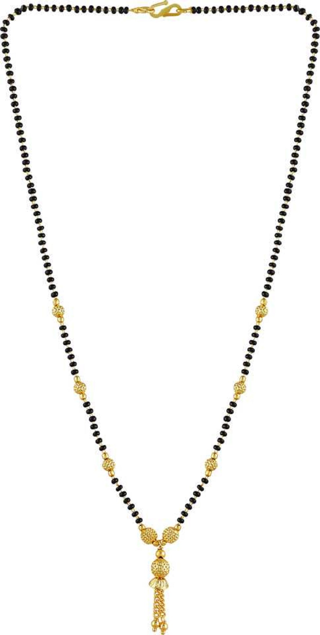 Modern Daily Wear Gold Plated Mangalsutra – Minimal Bead Design with Drop Tassel ✨